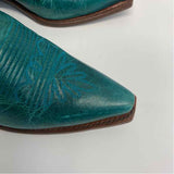 Justin Size 7 Women's Teal Embroidered Western Boots