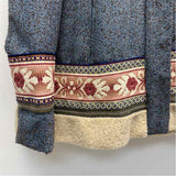 Elevenses - Anthropologie Women's Size Xl Blue-Multi Tweed Zip Up Jacket