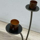 Gray-Copper Metal Candelabra Handcrafted by Ivan McLean c2000