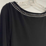 White House Black Market Size M Women's Black Beaded Shift Dress