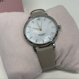 Kate Spade Solid Taupe Leather Watchband Round Watch