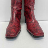 Naturalizer Size 10 Women's Red Animal Print Pull On Boots