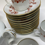 Vista Alegre White-Red Fine China Tea Set
