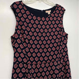 Brooks Brothers Size 14-L Women's Navy-Red Pattern Shift Dress