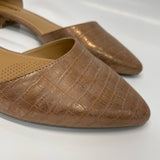 Comfortview Size 10.5 Women's Tan Animal Print Ankle Strap Flats