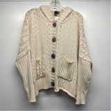 Shannon Passero Size M-S Women's Beige Solid Button Up Sweater