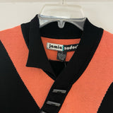 Jamie Sadock Size S Women's Black-Peach Color Block Cap Sleeve Activewear Top