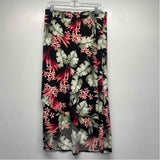 Chico's Size 1- (8-10) Women's Black-Multi Floral Asymmetrical Skirt