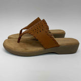 Rialto Comfort Size 8 Women's Brown Solid Camel Toe Sandals