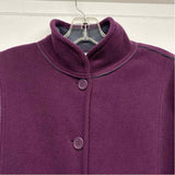 Susan Graver Women's Size XS Purple Solid Button Up Coat