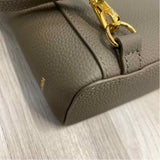 Oleada Mini Anchor Taupe Leather Pebbled Crossbody Handbag