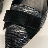 Donald J Pliner Size 7.5 Women's Silver-Black Pattern Kitten Heel Shoes