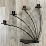 Gray-Copper Metal Candelabra Handcrafted by Ivan McLean c2000