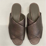 Vince Size 7 Women's Copper Pebbled Slide Sandals