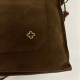 Elke Brown Suede Solid Tote Handbag