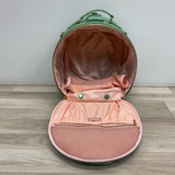Smart Birdy Pistachio Green Solid Faux Leather Round Suitcase