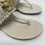 Michael Michael Kors Size 7 Women's Offwhite Cut Out Camel Toe Sandals