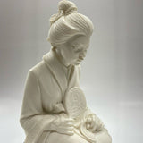 Made in Italy Vintage Cream Alabaster Geisha Sculpture by Arnoldo Giannelli