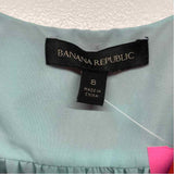 Banana Republic Size 8-M Women's Red-Aqua Pattern Fit And Flare Dress