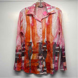David Cline Size S Women's Pink-Multi Pattern Button Up Shirt