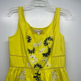 Moulinette Soeurs Size 4 Women's Yellow Embroidered Fit And Flare Dress