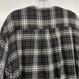 Faherty Size Xl Women's Black-White Plaid Button Up Blouse