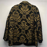 Chico's Women's Size 3-XL Black-Gold Pattern Button Up Jacket