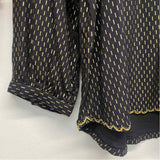 Velvet by Graham Spencer Size Xl Women's Black-Gold Pattern V Neck Blouse