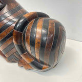 Cat figurine Anglo- indian Hand-carved mahogany. with hidden compartment