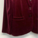 Lesley Evers Women's Size Xl Burgundy Solid Blazer Jacket