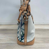 Brighton White-Multi Leather Seascape Print Satchel Handbag