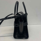 Michael Kors Black Leather Animal Print Satchel Handbag