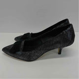 Donald J Pliner Size 7.5 Women's Silver-Black Pattern Kitten Heel Shoes
