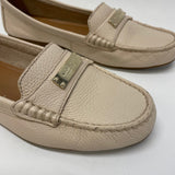 Coach Size 10 Women's Cream Pebbled Slip On Shoes