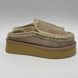 Mou Size 38-7.5 Women's Camel Crochet Platform Clogs