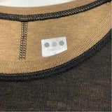 Three Dots Size M Women's Black-Brown Color Block Long Sleeve Dress