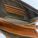 Oak & Tan Brown Leather Solid Crossbody Handbag