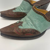 Old Gringo Size 10 B Women's Brown-Green Patchwork Western Mules