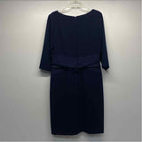 David Meister Size 12-L Women's Navy Solid Sheath Dress