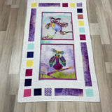 Handmade Wall Hanging White-Multicolor Cotton Quilt Owl Pattern