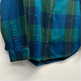 Toad&Co Size L Women's Green-Blue Plaid Button Up Shirt