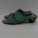 Munro Size 7 Women's Aqua Braided Slingback Sandals