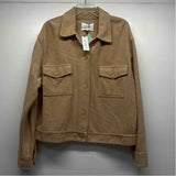 Velvet by Graham Spencer Women's Size Xl Tan Solid Button Up Jacket