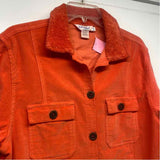 Fresh Produce Women's Size M Orange Solid Button Up Jacket