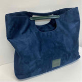 Neiman Marcus Navy Suede Solid Tote Handbag