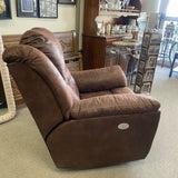 Southern Motion Solid Brown Faux Leather Electric Recliner with power head
