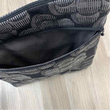 Maruca Black-Gray Fabric Pattern Shoulder Handbag