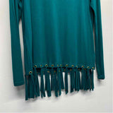 Michael Michael Kors Size S Women's Teal Solid Crew Neck Long Sleeve Top