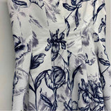 Eliza J Size 8-M Women's White-Navy Floral Fit And Flare Dress