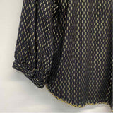 Velvet by Graham Spencer Size Xl Women's Black-Gold Pattern V Neck Blouse